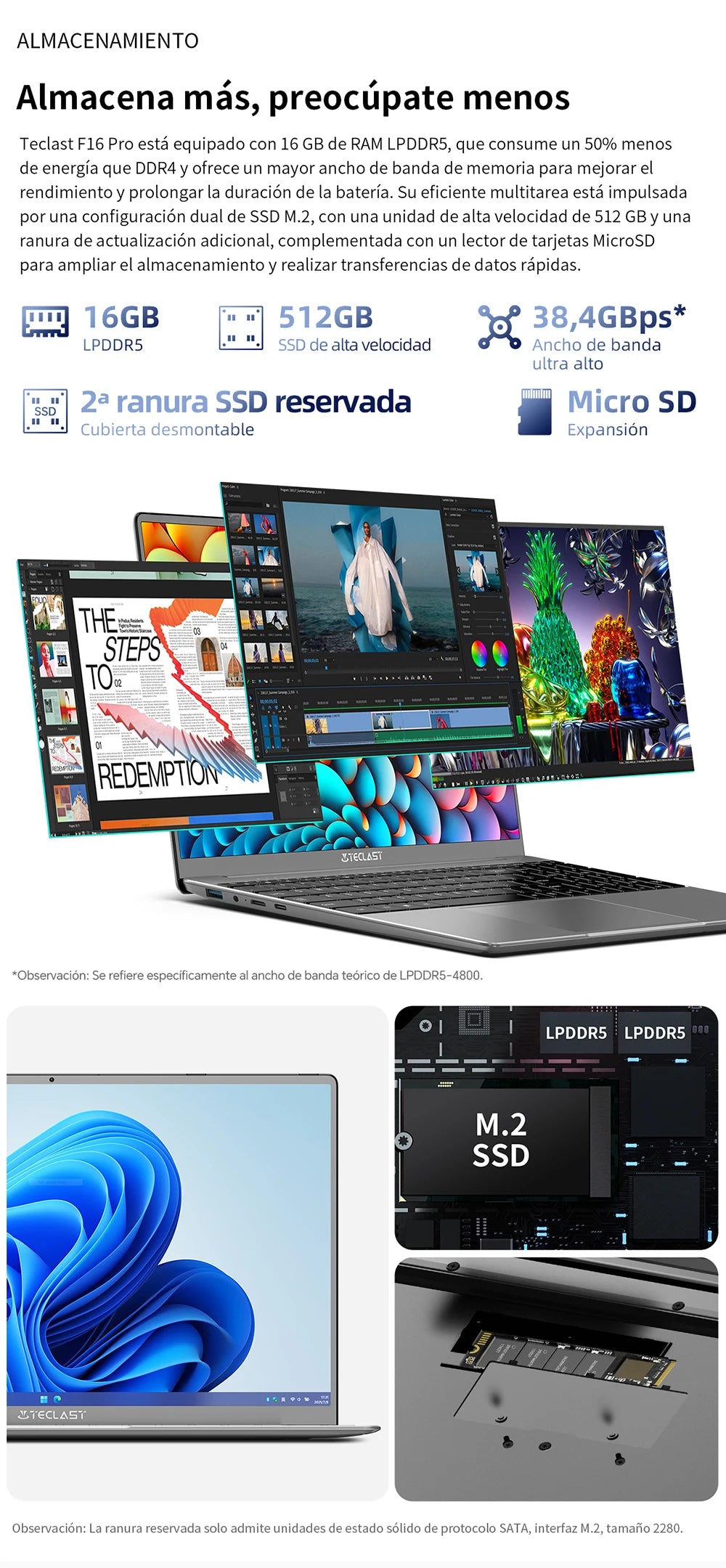 【New】Teclast F16Pro Laptop 15.6 Inch 1920X1080, 12Gb / 16Gb Ram, 256Gb / 512Gb Rom, Backlit Keyboard, for Intel N95, Mini-Hdmi