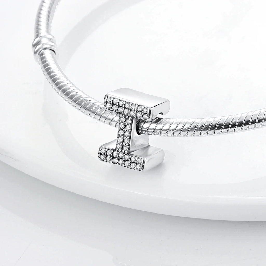 Fit Original 925 Sterling Silver Letter Charms Beads A-Z Golden Love Alphabet Charms For Women Fine DIY Birthday Jewelry Gifts