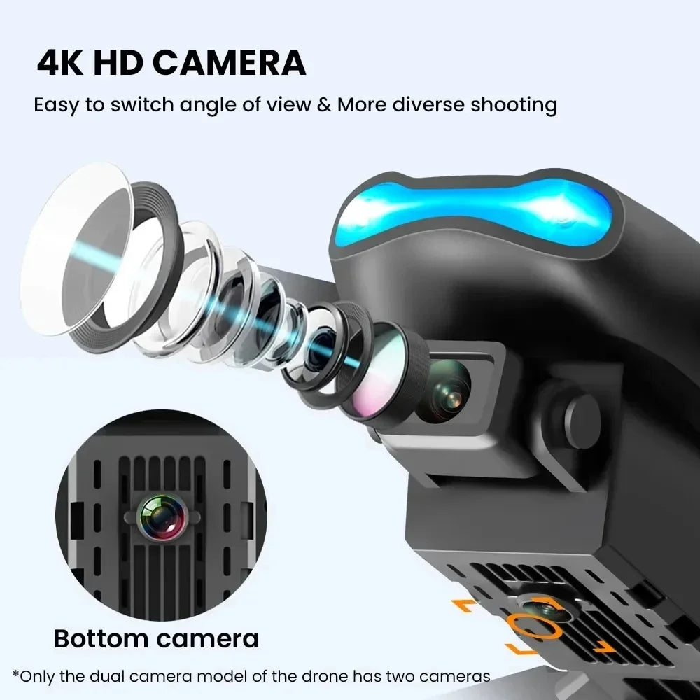 E99Pro HD Drone. 4K dual WiFi FPV, obstacle avoidance. Professional quadcopter for aerial photography.