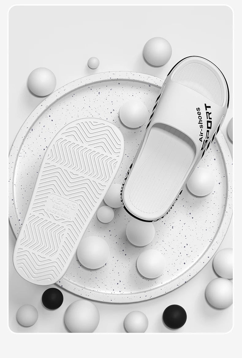 2024 Summer Men's Slippers Soft Bottom over Plus?size Men's Slippers Non-Slip Bathroom Slippers inside and outside Double Purpos
