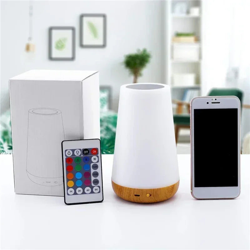 Light RGB 13 Color Changing Night  Remote Control Touch Dimmable Lamp Portable Table Bedside Lamps USB Rechargeable Night Lamp