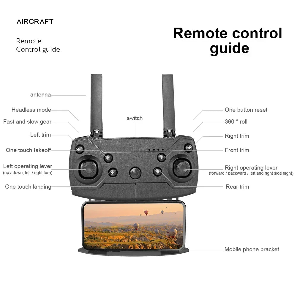 E99Pro HD Drone. 4K dual WiFi FPV, obstacle avoidance. Professional quadcopter for aerial photography.