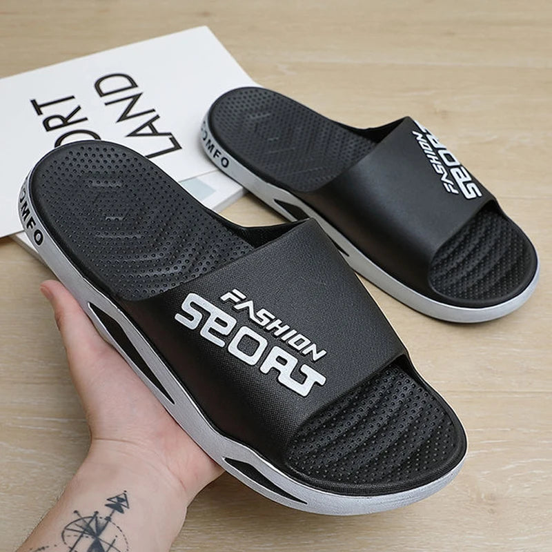 Big Size Men's Slippers Summer Anti-slip Slides PVC Soft Breathable Home Sandals For Men Women Couple Indoor Outdoor Shoes 40-47