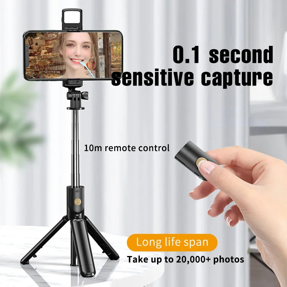 Handheld 360 Degree Flexible Sports Camera Mini Selfie Stick Tripod with Wireless Remote Mobile Phone Monopod Stand