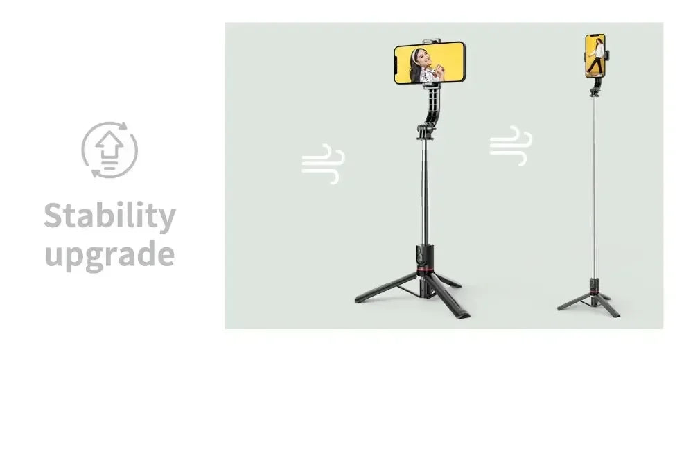 Wireless Selfie Stick for Smartphone, Foldable Tripod with Bluetooth Remote, Portable Stand, Vlog Shooting Record, 44"