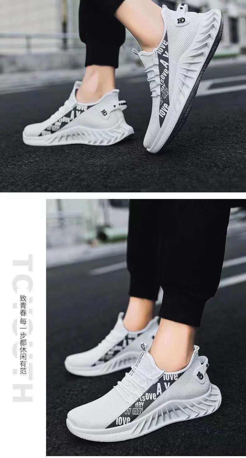 Men's mesh breathable casual sneakers summer soft sole non-slip comfort outdoor running shoes fashion student light sports shoes