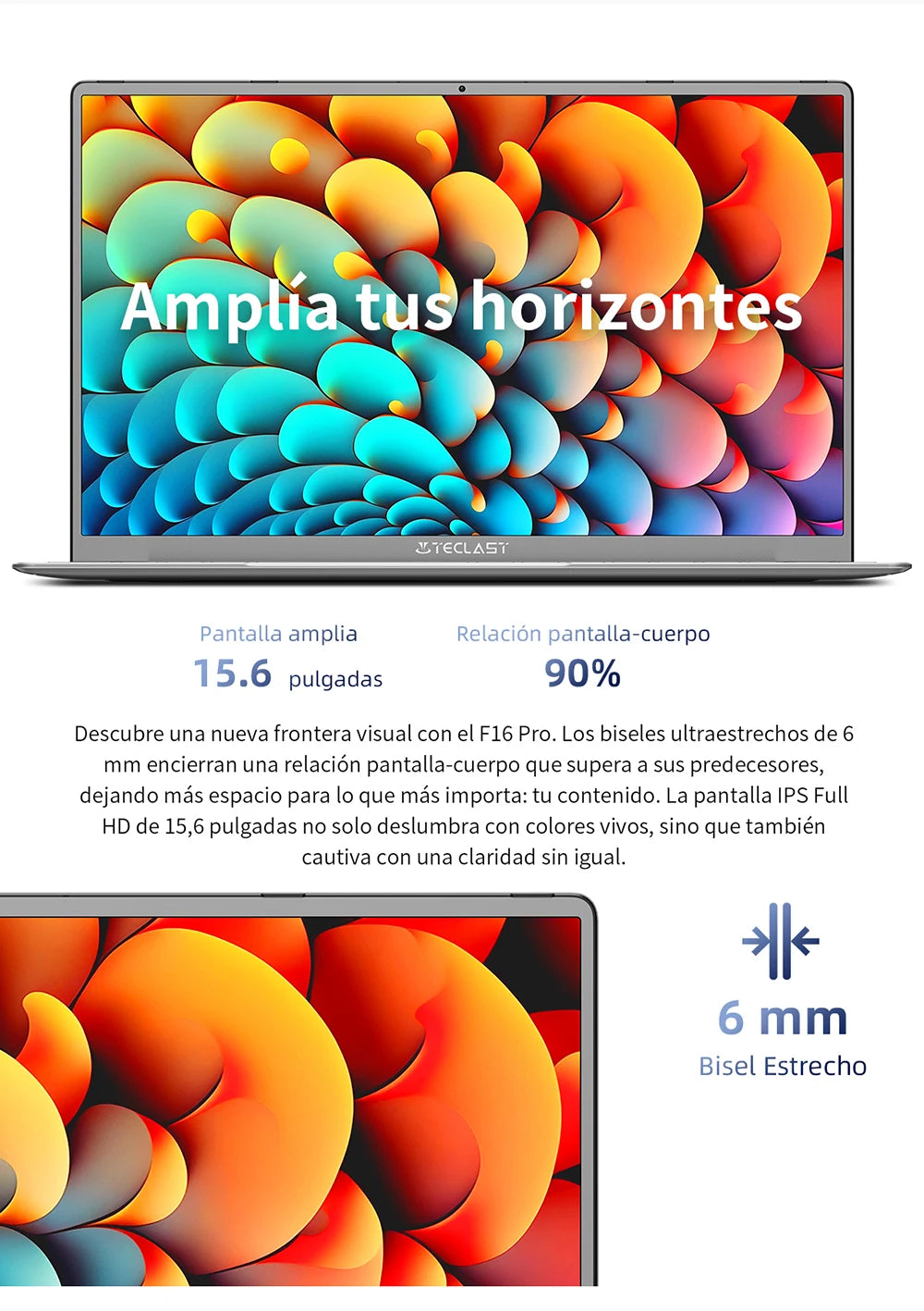 【New】Teclast F16Pro Laptop 15.6 Inch 1920X1080, 12Gb / 16Gb Ram, 256Gb / 512Gb Rom, Backlit Keyboard, for Intel N95, Mini-Hdmi