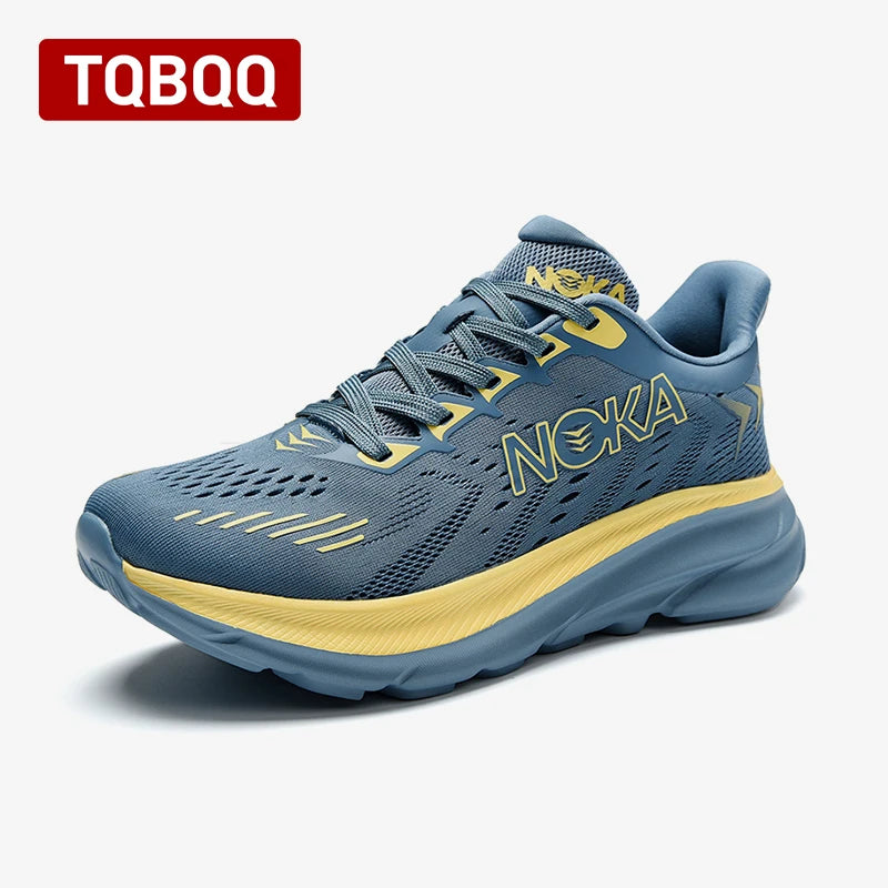 Men's Carbon Plate Air Cushion Running Shoes Breathable Lightweight Marathon Women's Athletic Nonskid Elastic Sports Sneakers