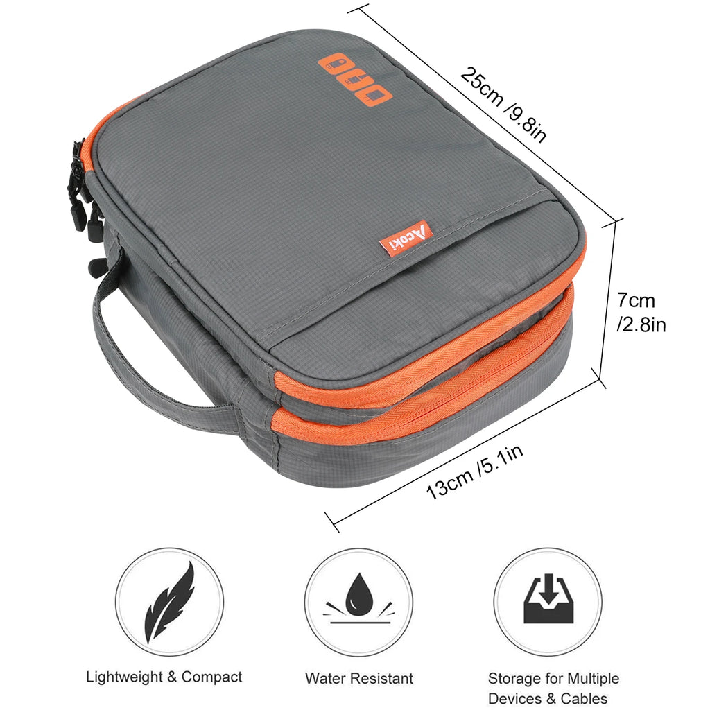 Clearance_Portable Electronic Accessories Travel case,Cable Organizer Bag Gadget Carry Bag for iPad,Cables,Power,USB Flash Drive