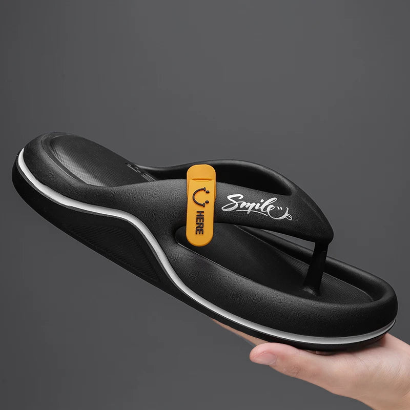 Summer Men's Flip Flops Soft Sole EVA Slippers for Men Outdoor Casual Beach Shoes Home Slippers Non-slip Bathroom Slides Shoes