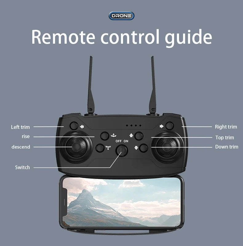 KBDFA 2025 E88 Professional Wide Angle RC Dron HD 8K Camera Mode Foldable Helicopter Aircraft Quadcopter Drone Kid Gift Toys