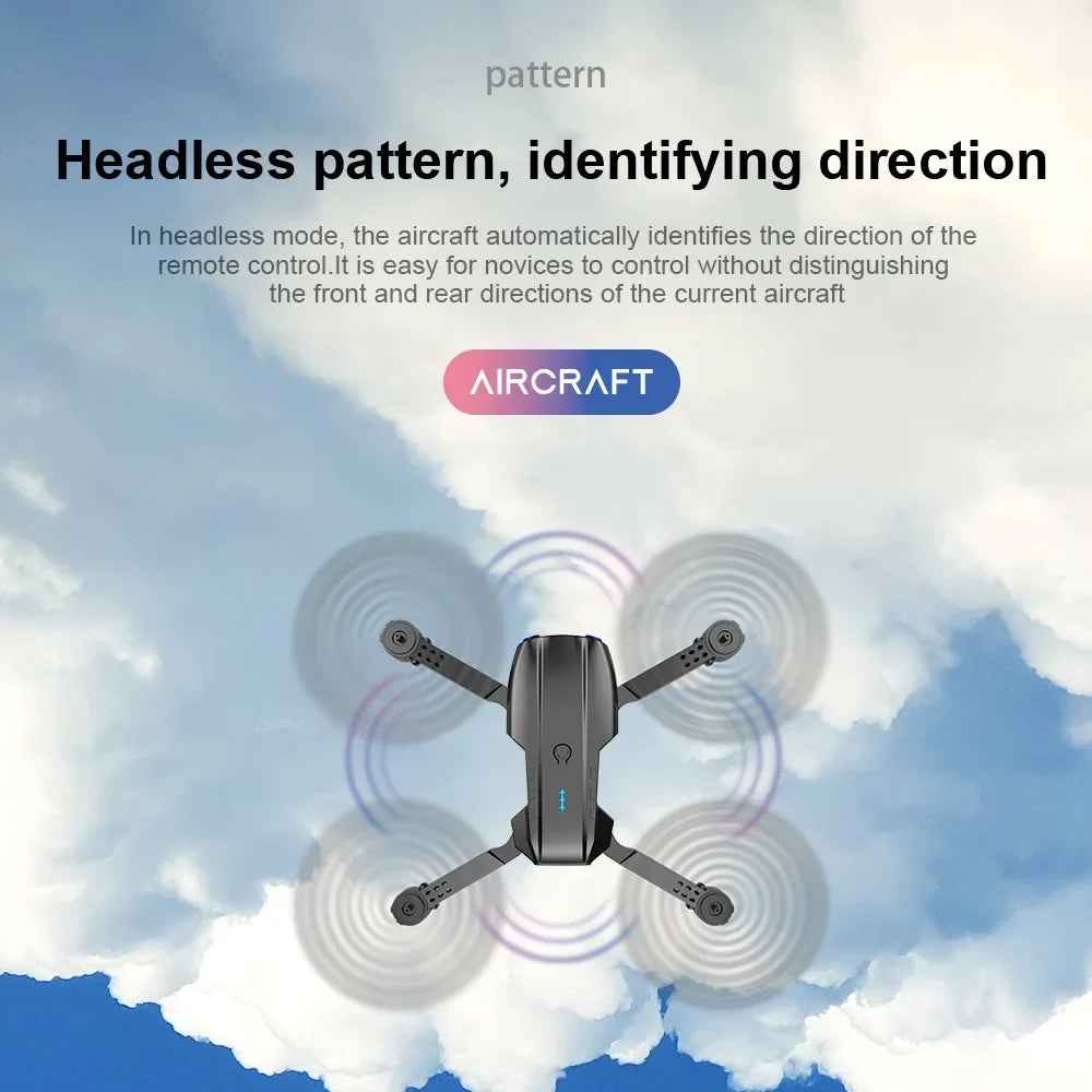 E99Pro HD Drone. 4K dual WiFi FPV, obstacle avoidance. Professional quadcopter for aerial photography.