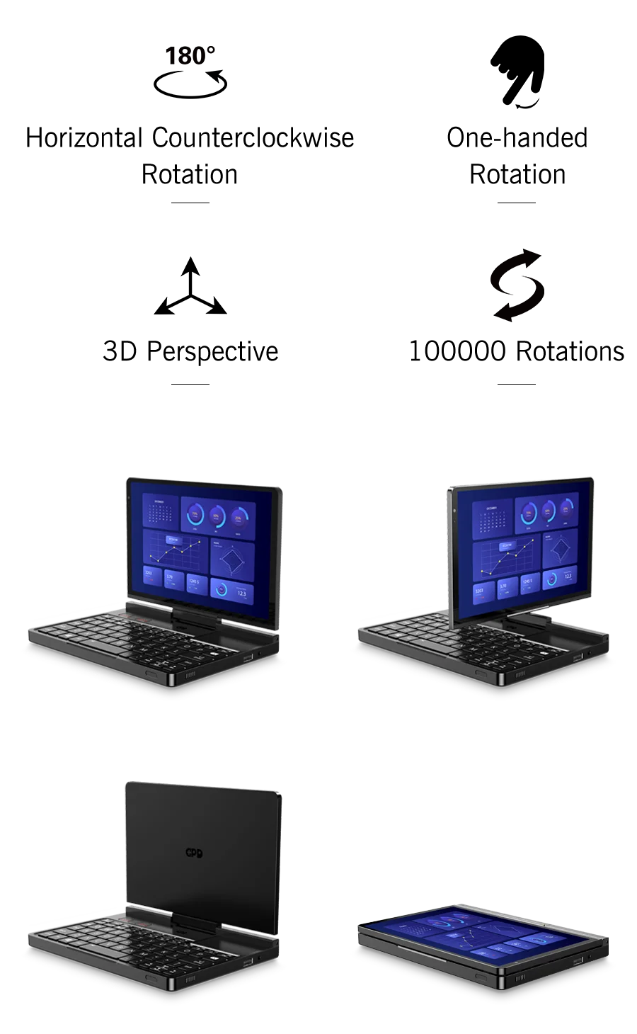 New 2025 version! GPD Pocket 4 8.8-inch AMD Ryzen AI 9 HX 370/8840U 64GB RAM 2TB NVMe Mini Laptop Computer for business
