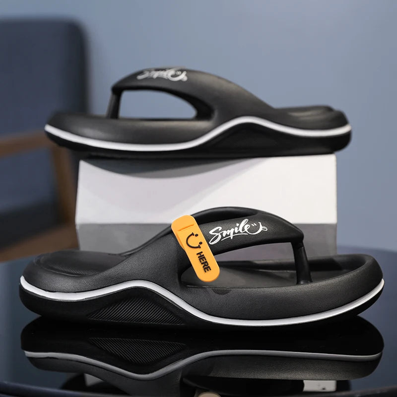Summer Men's Flip Flops Soft Sole EVA Slippers for Men Outdoor Casual Beach Shoes Home Slippers Non-slip Bathroom Slides Shoes