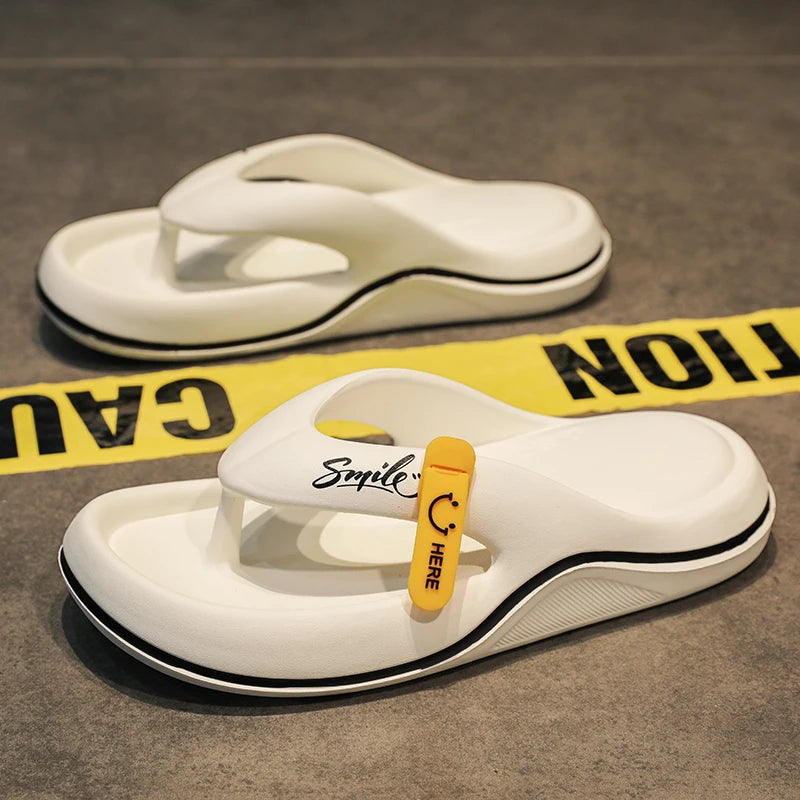 Summer Men's Flip Flops Soft Sole EVA Slippers for Men Outdoor Casual Beach Shoes Home Slippers Non-slip Bathroom Slides Shoes