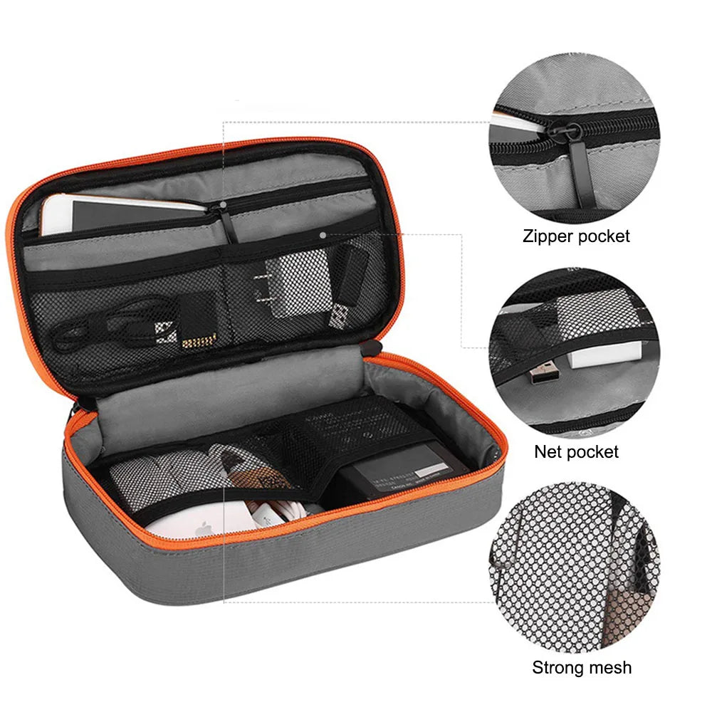 Clearance_Portable Electronic Accessories Travel case,Cable Organizer Bag Gadget Carry Bag for iPad,Cables,Power,USB Flash Drive
