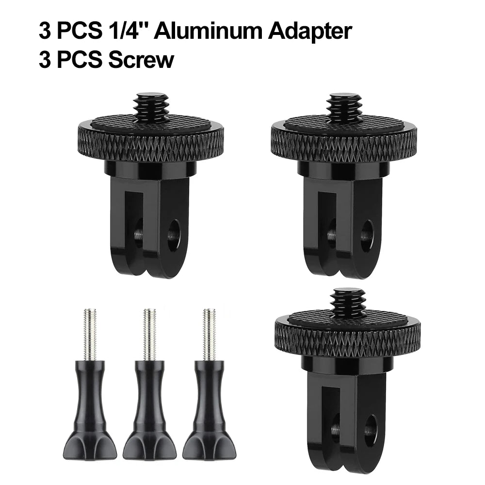 Aluminum Alloy Adapter 1/4 Conversion Mounts For GoPro Hero 13 12 11 10 9 8 Insta360 X4 X2 X3 DJI Osmo Action Camera Accessories