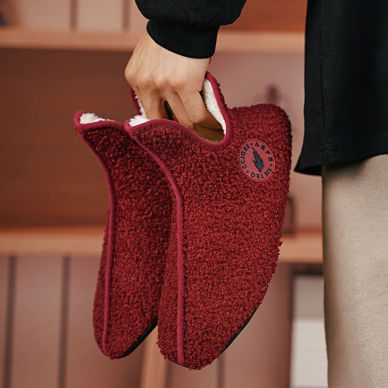 New Men Winter Slippers High Quality Light Weight Disign Shoes Fashion Women Plush Slipper Warm Slip on Casual Shoe for Couples