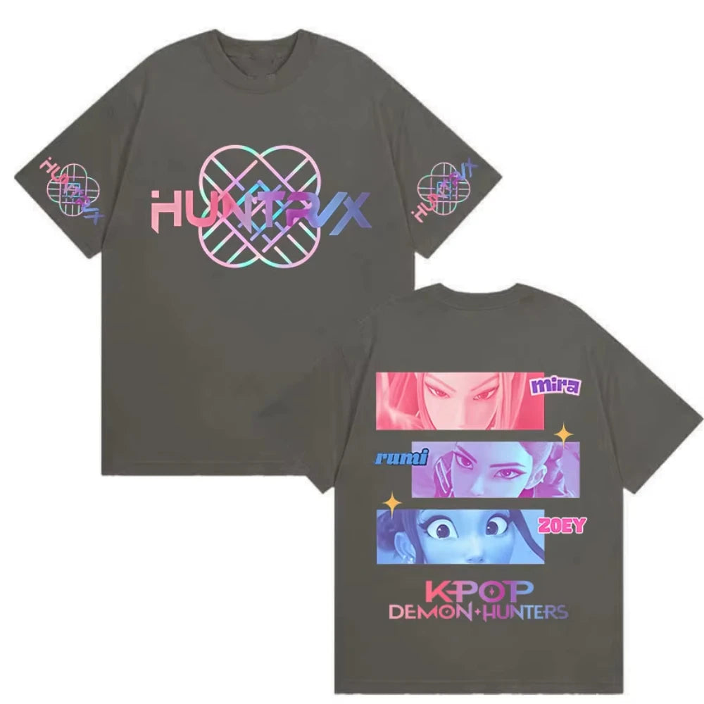 K-pop Demon Hunters Film 2025 Graphic T Shirt Men Women Fashion High Quality Cotton T-Shirts Vintage Oversized Short Sleeve Tees