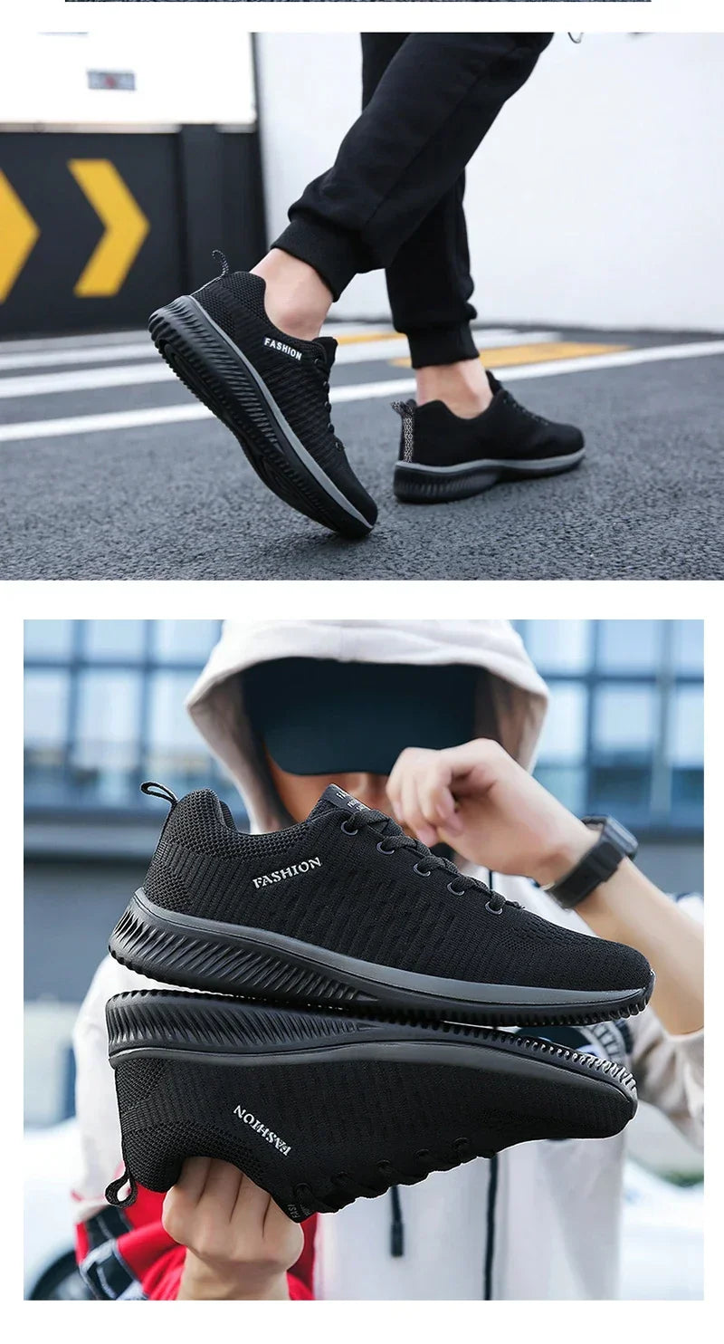 YRZL Men Shoes Breathable Mens Sneakers Comfortable Non Slip Casual Shoes Tenis Outdoor Lace Up Walking Sneakers for Men