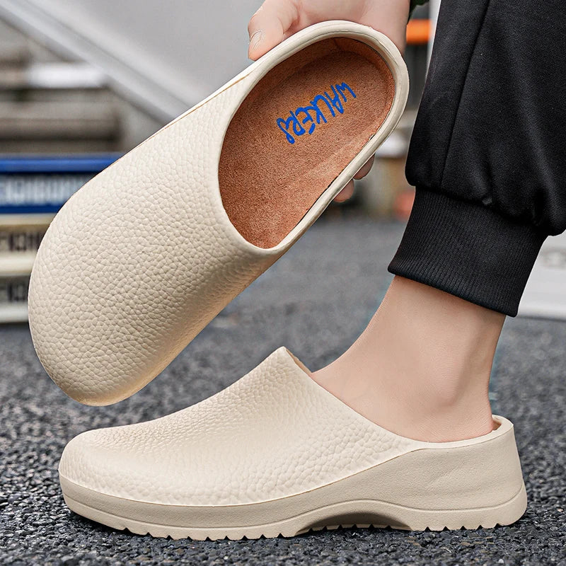 Chef shoes unisex four season fashion waterproof anti slip hotel kitchen work shoes casual comfortable soft soled walking shoes