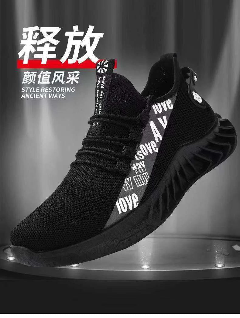 Men's mesh breathable casual sneakers summer soft sole non-slip comfort outdoor running shoes fashion student light sports shoes