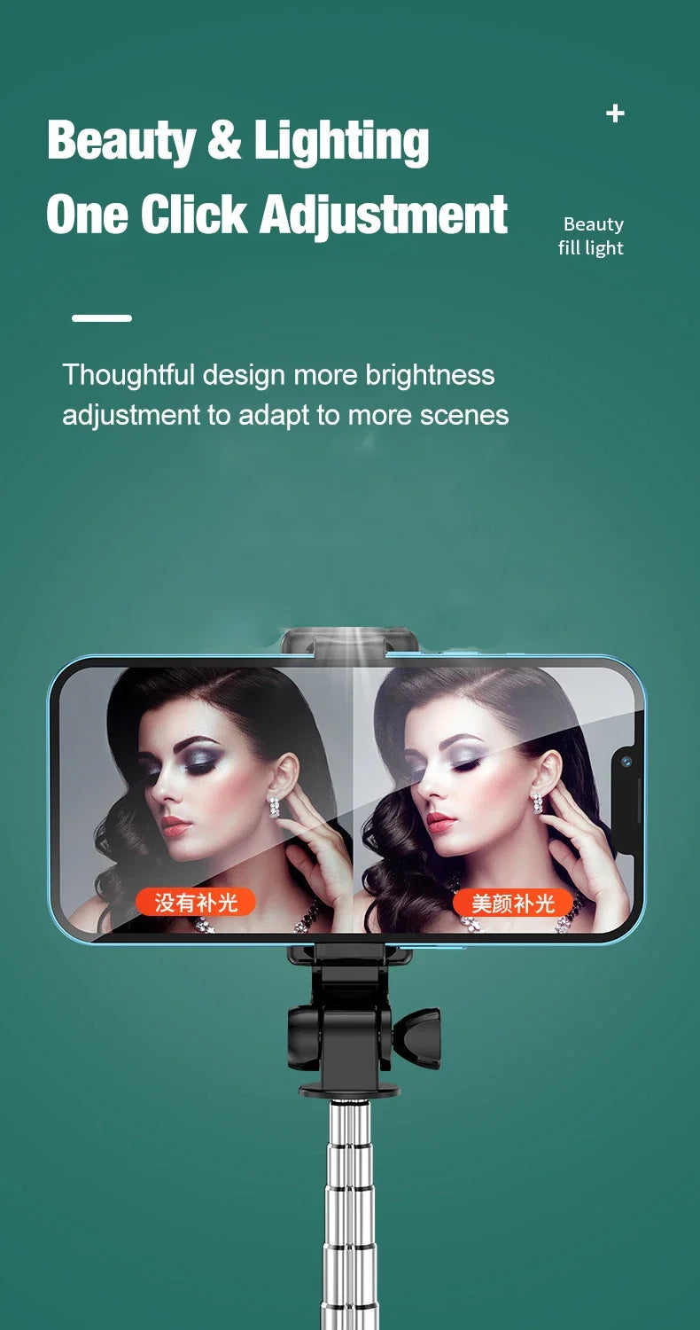 Bluetooth Cell Phone Selfie Stick Tripod Wireless Remote multifunctional Extendable Portable Phone Stand Live Streaming Video
