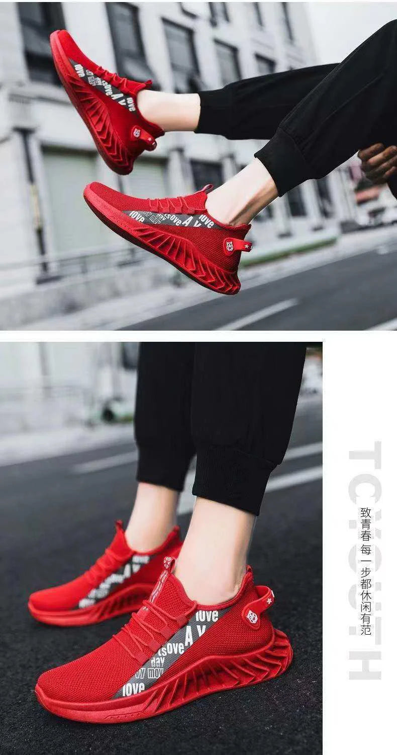 Men's mesh breathable casual sneakers summer soft sole non-slip comfort outdoor running shoes fashion student light sports shoes