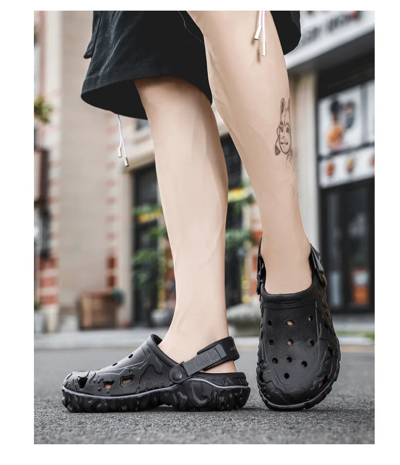 2025 Summer New Breathable Soft-Sole Outdoor Sports Sandals  Versatile Casual Two-Way Trendy Sandals