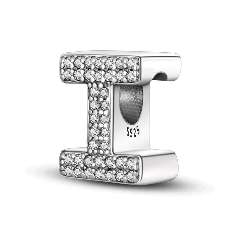 Fit Original 925 Sterling Silver Letter Charms Beads A-Z Golden Love Alphabet Charms For Women Fine DIY Birthday Jewelry Gifts