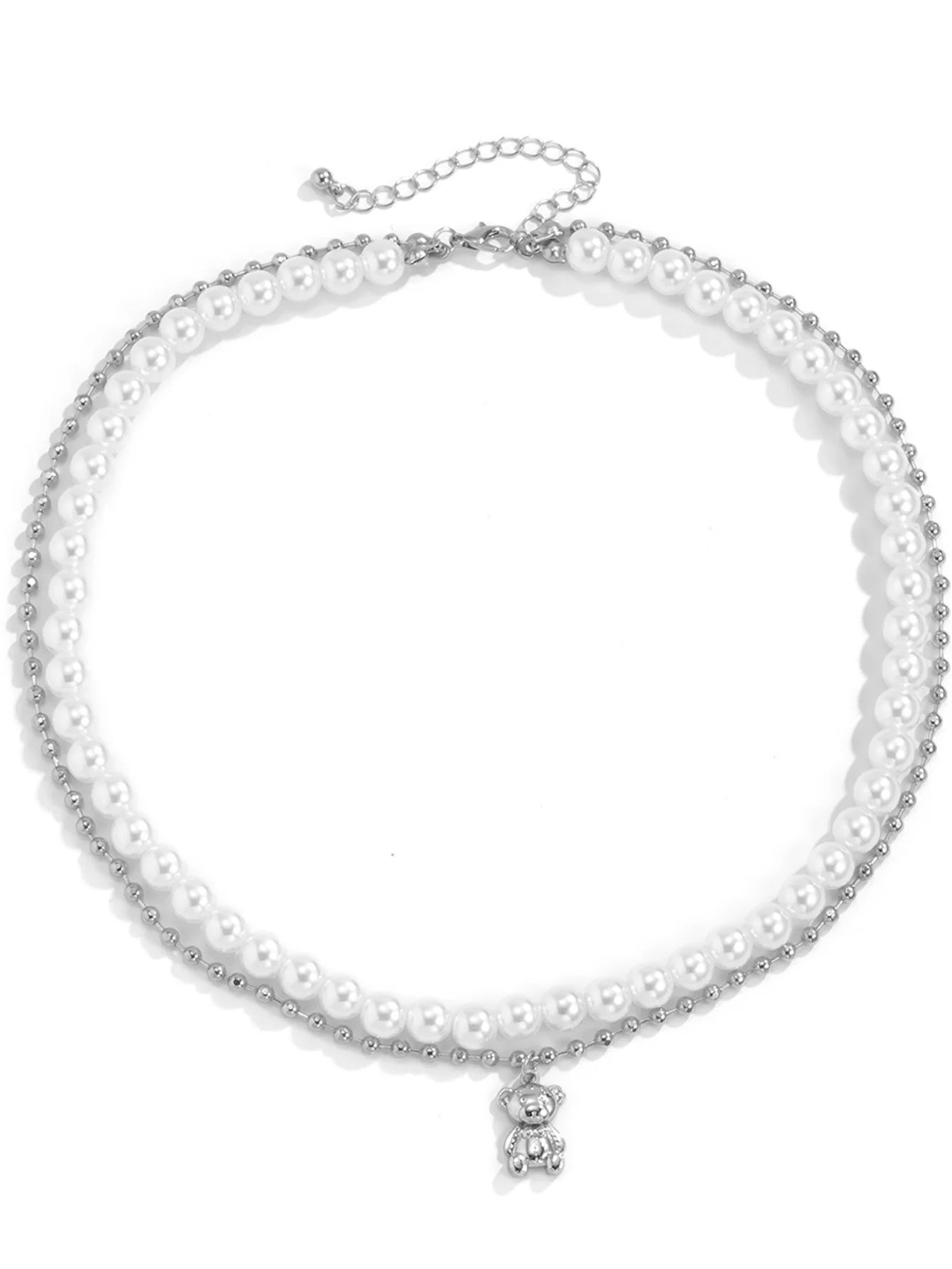 Elegant Pearl Necklace For Women Heart Pendant Necklaces Luxury Imitation Pearls Chain Necklaces Korean Jewelry Girls Gifts-7226