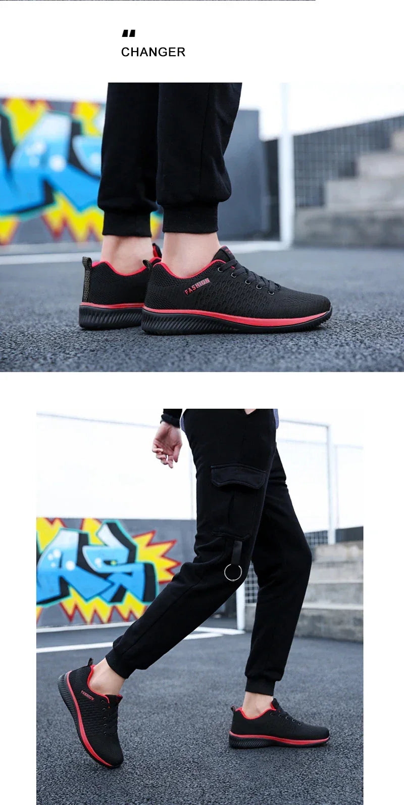 YRZL Men Shoes Breathable Mens Sneakers Comfortable Non Slip Casual Shoes Tenis Outdoor Lace Up Walking Sneakers for Men