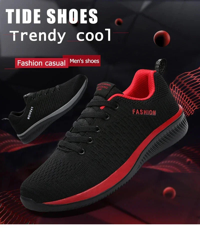 YRZL Men Shoes Breathable Mens Sneakers Comfortable Non Slip Casual Shoes Tenis Outdoor Lace Up Walking Sneakers for Men