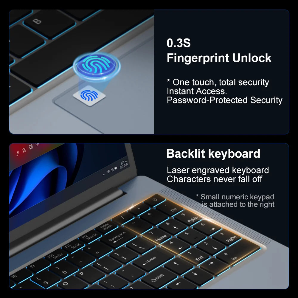 Ninkear Gaming Laptop N16 Pro 16-Inch 13th Gen Intel i7-13620H 32GB DDR4+1TB SSD 2.5K IPS 120Hz Fingerprint Unlock WiFi 6