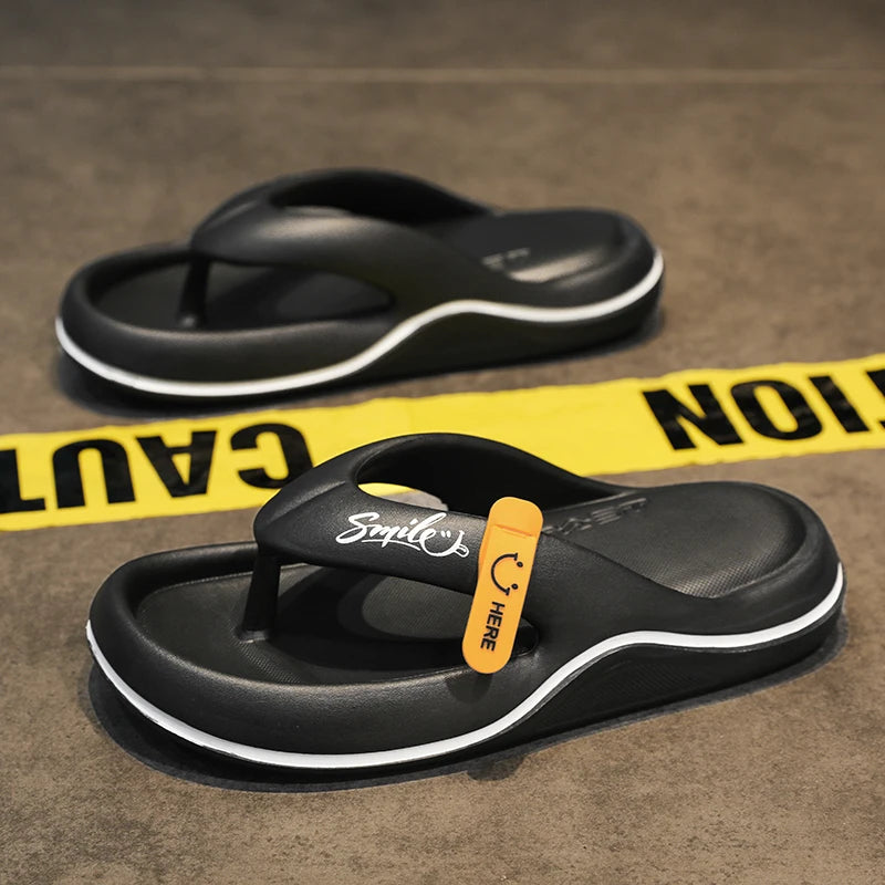 Summer Men's Flip Flops Soft Sole EVA Slippers for Men Outdoor Casual Beach Shoes Home Slippers Non-slip Bathroom Slides Shoes