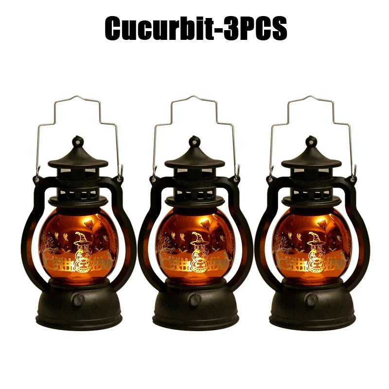 Halloween Decorations LED Ghost Lantern Candle Lights Stump Lanterns Holiday Ambience Ornaments Horror Decoration
