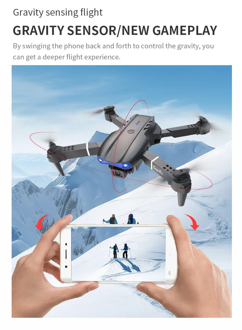 Foldable Mini E99Pro RC Helicopter with 5G WiFi FPV 4K Dual HD Camera Height Hold Wide Angle Professional Drone