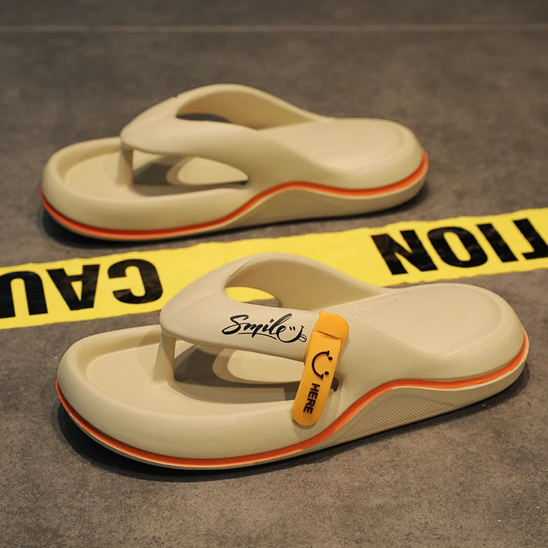 Summer Men's Flip Flops Soft Sole EVA Slippers for Men Outdoor Casual Beach Shoes Home Slippers Non-slip Bathroom Slides Shoes