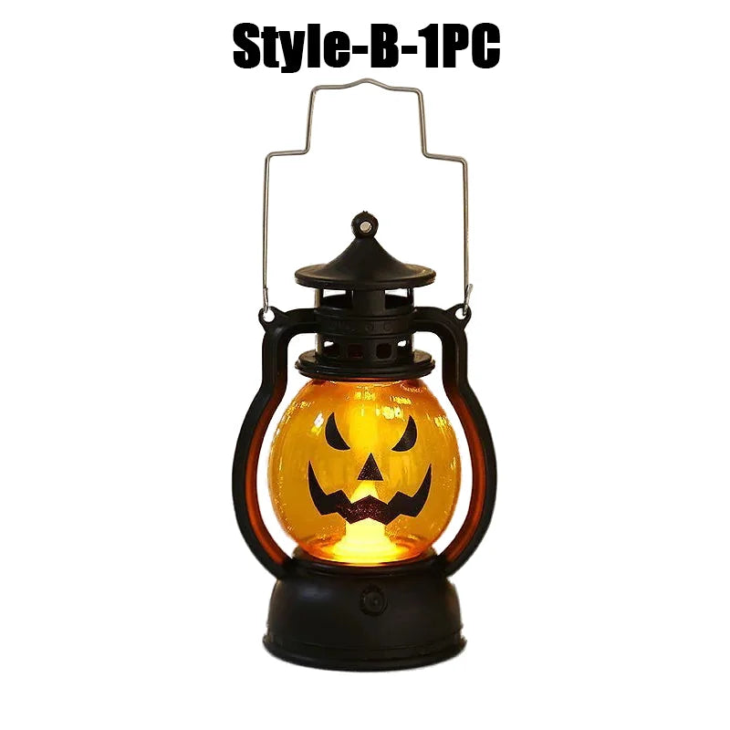 Halloween Decorations LED Ghost Lantern Candle Lights Stump Lanterns Holiday Ambience Ornaments Horror Decoration
