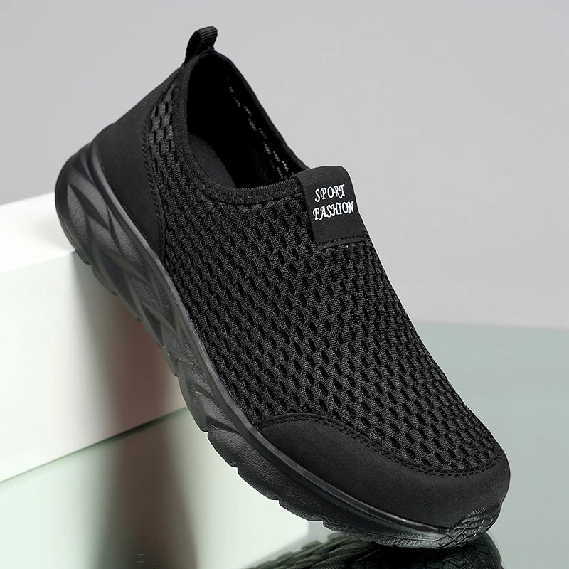 YRZL Men's Shoes Breathable Mesh Men Casual Shoes Outdoor Anti-Slip Large Size Loafers Walking Lightweight Mens Tennis Shoes