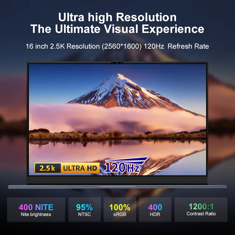 Ninkear Gaming Laptop N16 Pro 16-Inch 13th Gen Intel i7-13620H 32GB DDR4+1TB SSD 2.5K IPS 120Hz Fingerprint Unlock WiFi 6