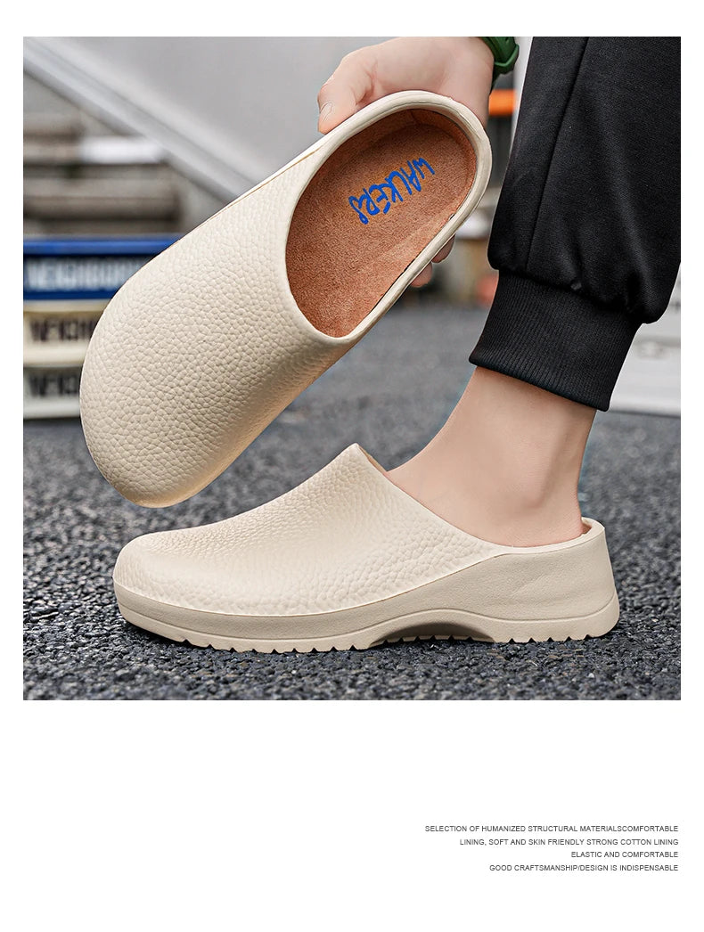 Chef shoes unisex four season fashion waterproof anti slip hotel kitchen work shoes casual comfortable soft soled walking shoes