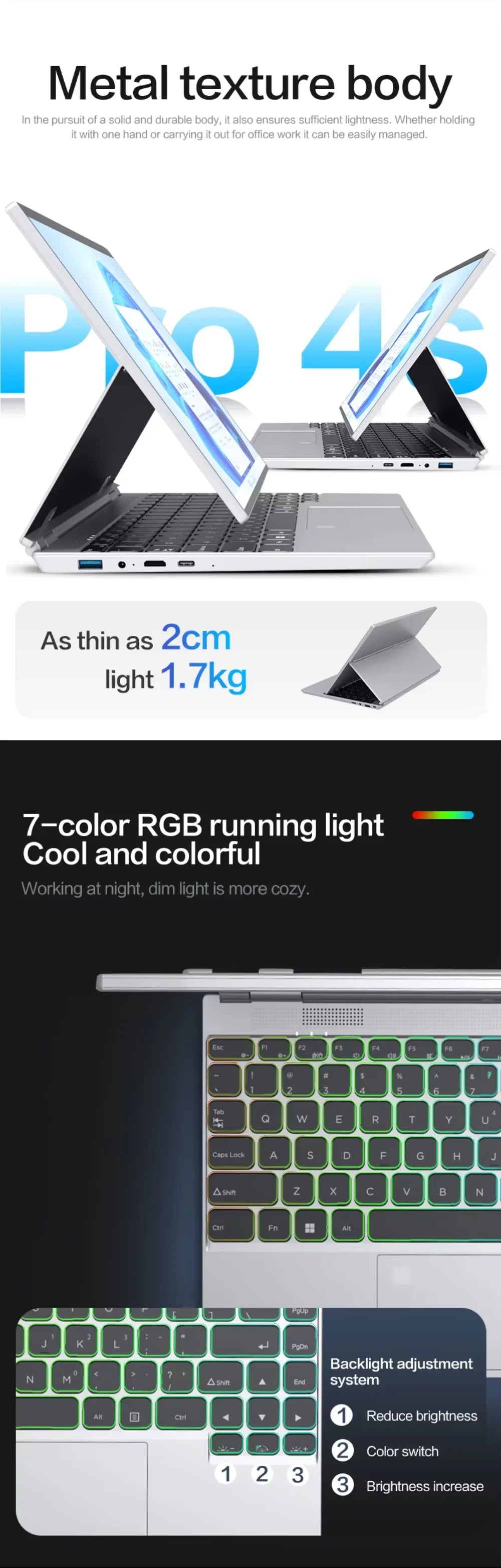 14-inch IPS touch screen computer tablet laptop N95 office business notebook 16G RAM 128G - 1TB SSD RGB WINDOWS 11 Touch ID