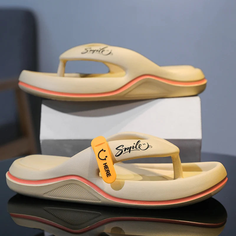 Summer Men's Flip Flops Soft Sole EVA Slippers for Men Outdoor Casual Beach Shoes Home Slippers Non-slip Bathroom Slides Shoes