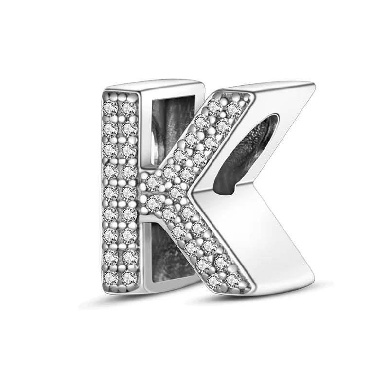 Fit Original 925 Sterling Silver Letter Charms Beads A-Z Golden Love Alphabet Charms For Women Fine DIY Birthday Jewelry Gifts