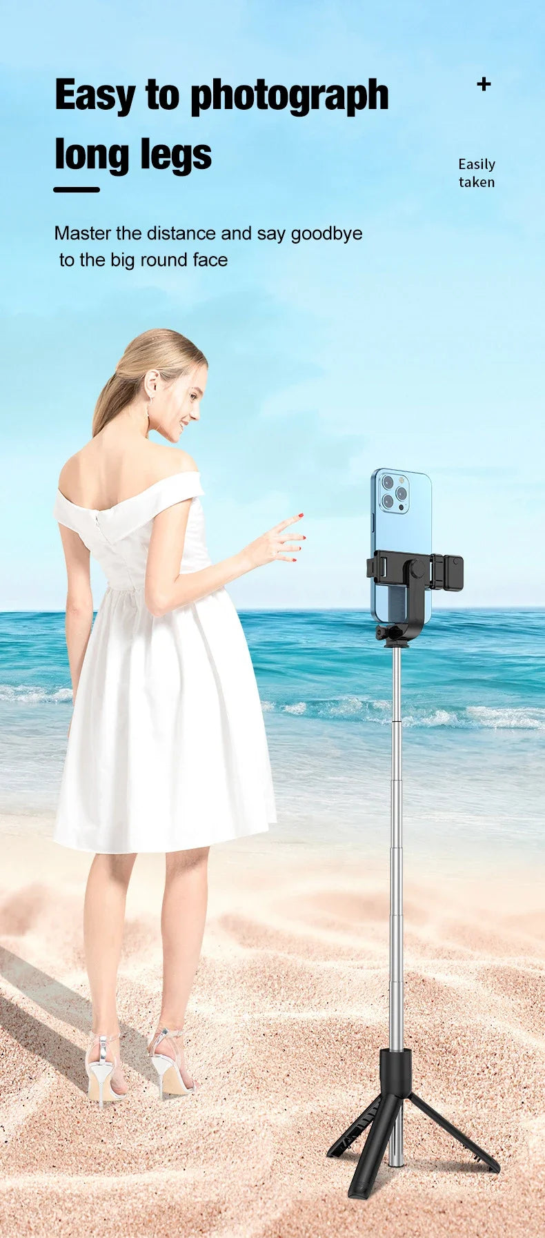 Bluetooth Cell Phone Selfie Stick Tripod Wireless Remote multifunctional Extendable Portable Phone Stand Live Streaming Video