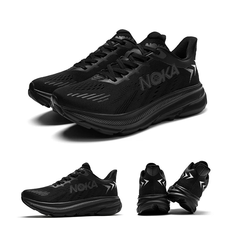 Men's Carbon Plate Air Cushion Running Shoes Breathable Lightweight Marathon Women's Athletic Nonskid Elastic Sports Sneakers