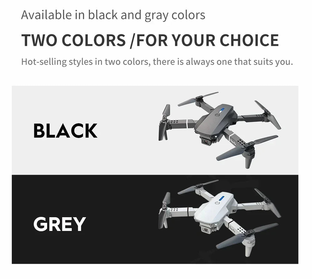 E88 Mini Drone 4K HD Camera WiFi FPV Foldable Quadcopter for Kids Adults Gift Toy RC Aircraft